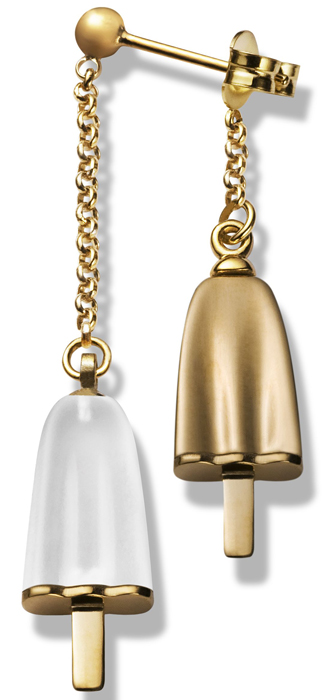 AMBROSINI JEWELS - ORECCHINI doppi ARGENTO 925° ghiacciolo finitura rosé pietra ghiaccio
