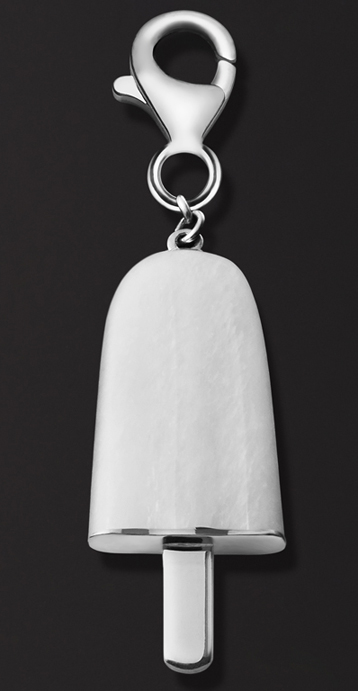 AMBROSINI JEWELS - PENDENTE ARGENTO 925° ghiacciolo finitura bianca pietra bianca piccolo (21x14 mm)