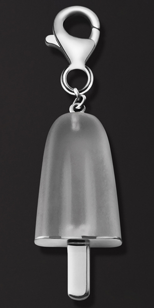 AMBROSINI JEWELS - PENDENTE ARGENTO 925° ghiacciolo finitura bianca pietra ghiaccio piccolo (21x14 mm)