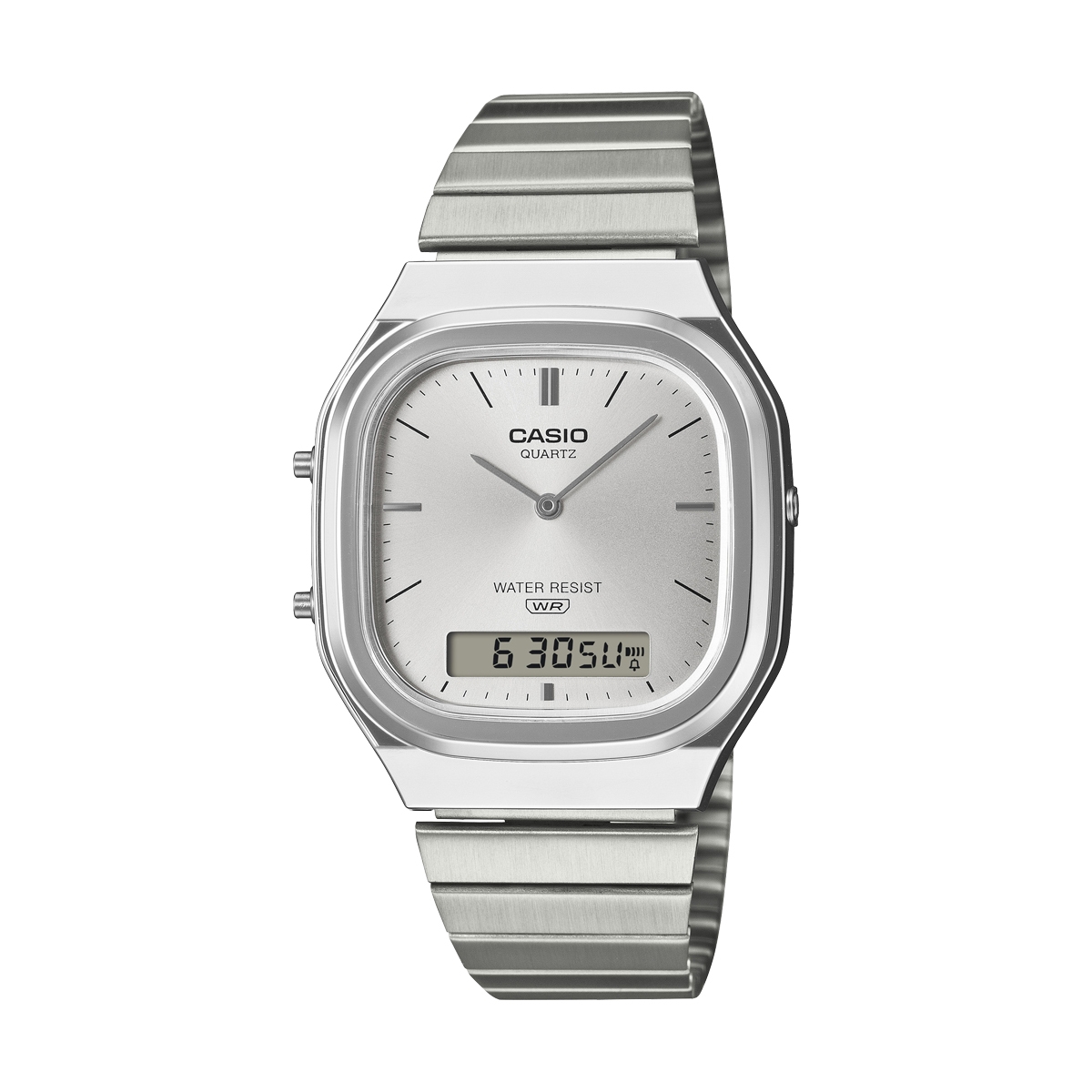 CASIO VINTAGE Mod. EDGY ROUNDED SQUARE - SILVER