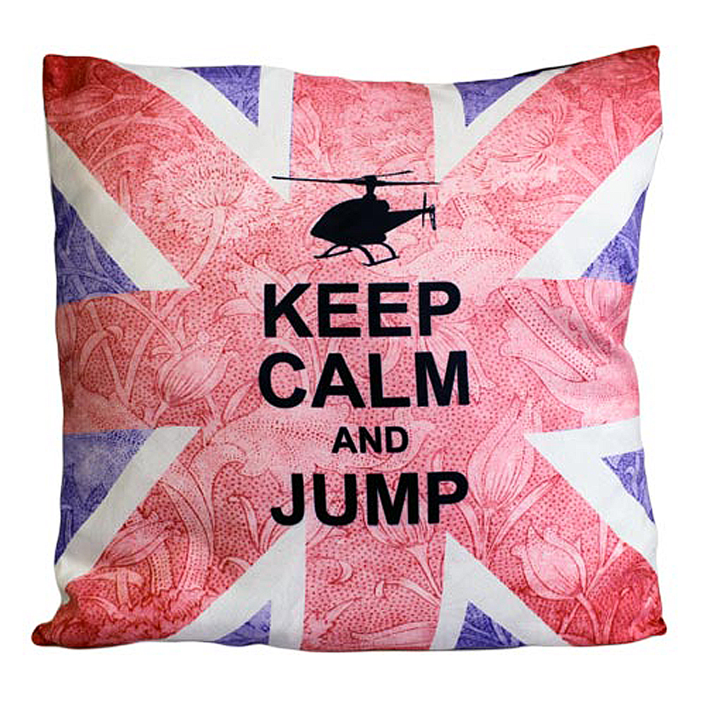 CUSCINI LETTERARI - Copricuscino in Juta lavata / Cotton pillow case KEEP CALM AND JUMP - Size 40x40cm