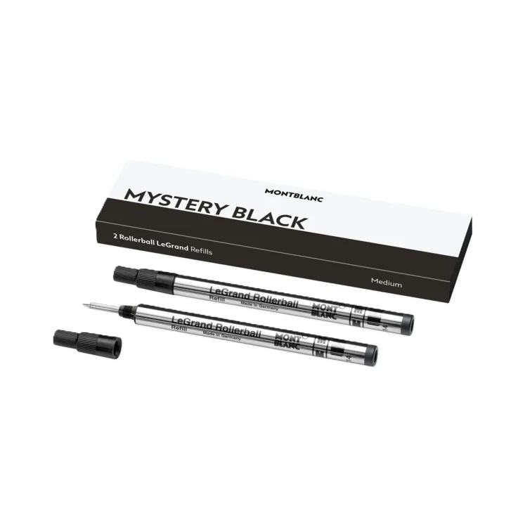 MONTBLANC Mod. MISTERY BLACK - REFILLS ROLLER BALL PEN - MEDIUM - 2PCS