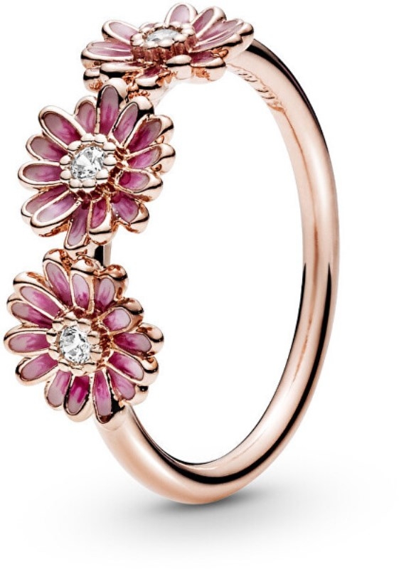 PANDORA Mod. PINK DAISY FLOWER TRIO RING