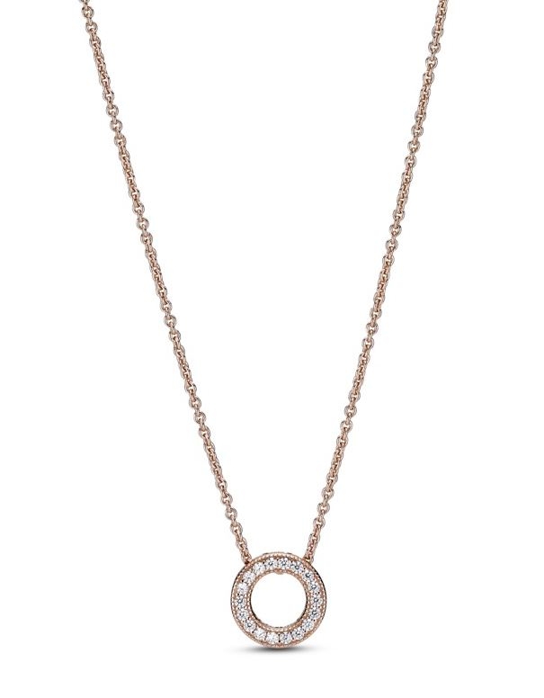 PANDORA Mod. SPARKLING PINK HEART COLLIER NECKLACE