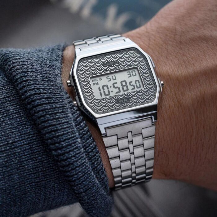 CASIO VINTAGE Mod. ICONIC - TRADITIONAL SEIGAIHA PATTERN Limited Edition - GREY