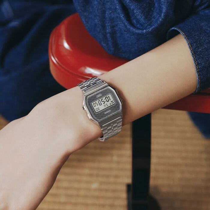 CASIO VINTAGE Mod. ICONIC - TRADITIONAL SEIGAIHA PATTERN Limited Edition - GREY