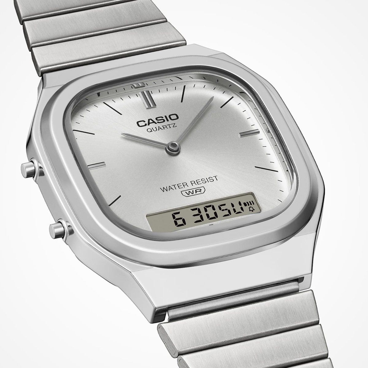 CASIO VINTAGE Mod. EDGY ROUNDED SQUARE - SILVER