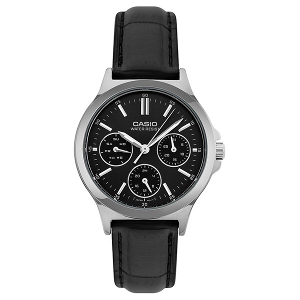 CASIO COLLECTION Mod. LADY MULTIFUNCTION, LEATHER - BLACK