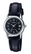 CASIO COLLECTION Mod. LADY DATE SILVER, LEATHER - BLACK