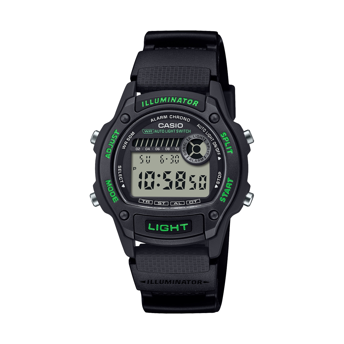 CASIO SPORT Mod. ILLUMINATOR SMALL WRIST 36.6mm case, Bio-Based Resin strap - BLACK