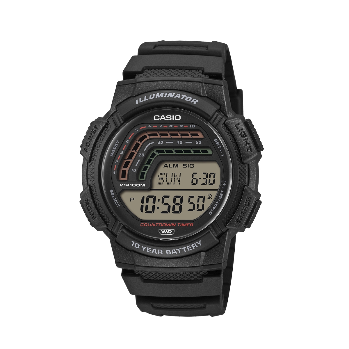 CASIO SPORT Mod. ILLUMINATOR - 10 YEARS BATTERY - BLACK
