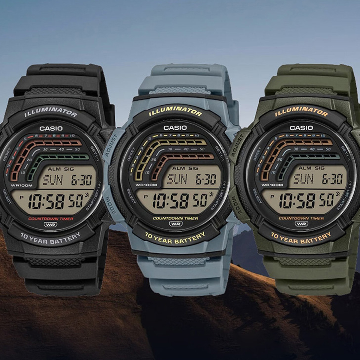 CASIO SPORT Mod. ILLUMINATOR - 10 YEARS BATTERY - BLUE
