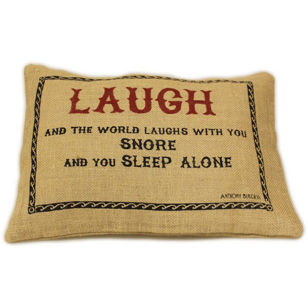 CUSCINI LETTERARI - Copricuscino in Juta lavata / Juta washed pillow case LAUGH - Size 38x25cm