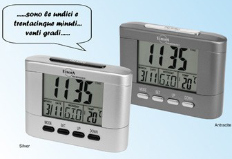ELITE SVEGLIA DIGITALE PARLANTE ANTRACITE / DARK SILVER SPEAKING* DIGITAL ALARM CLOCK (*Italian only)