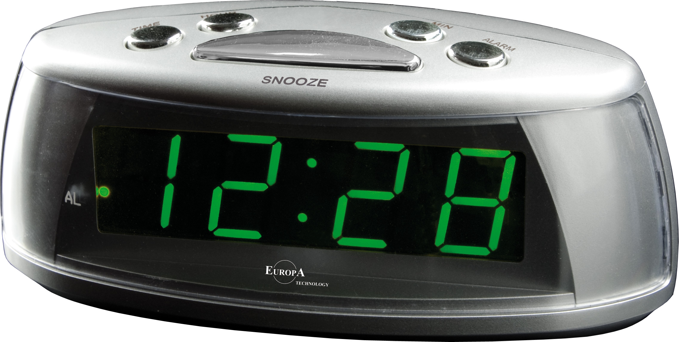 ELITE Sveglia LED a corrente (cavetto USB e spina inclusi) - ARGENTO - LED alarm clock powered by electricity (USB cable and plug included) - SILVER