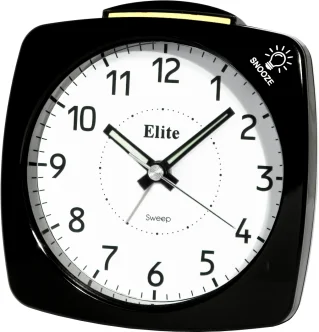 ELITE Sveglia silent con luce e snooze - NERO - Silent alarm clock with light and snooze - BLACK