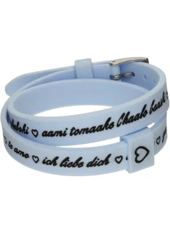Il MEZZOMETRO Mod. I LOVE YOU SILVER BUCKLE EDITION - LIGHT BLUE - Bracciale in silicone/silicone bracelet