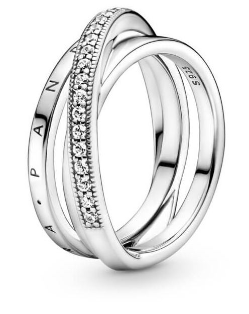 PANDORA Mod. CROSSOVER PAVÉ TRIPLE BAND RING