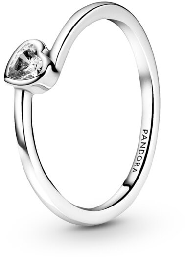 PANDORA Mod. CLEAR TILTED HEART SOLITAIRE RING
