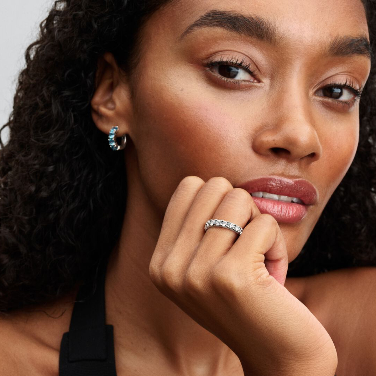 PANDORA JEWELRY Mod. SPARKLING DOUBLE HOOP EARRINGS