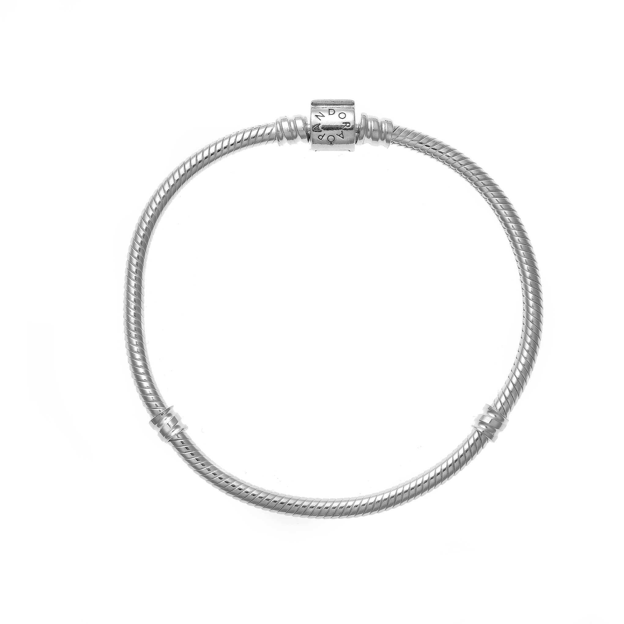 PANDORA Mod. MOMENTS BARREL CLASP SNAKE CHAIN BRACELET