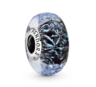 PANDORA Mod. WAVY DARK BLUE MURANO GLASS OCEAN CHARM