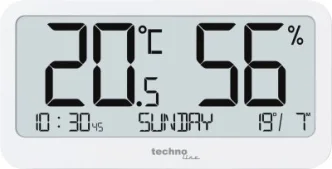 TECHNO LINE Mod. WS9455 - Termometro- igrometro digitale con orologio e data - Digital thermometer- hygrometer with clock and date